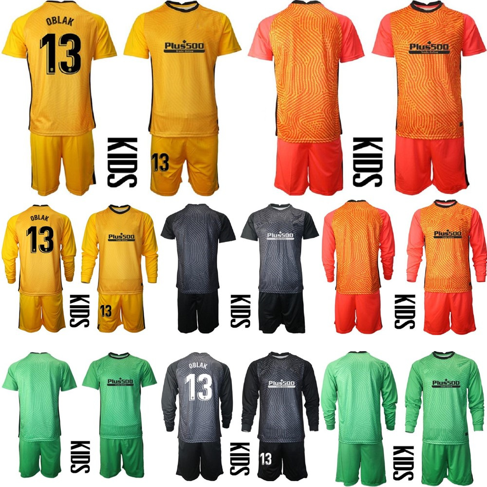 13 Oblak goalkeeper Jersey kids football kit Children soccer Jerseys 2021 Long Sleeve infant boy kits Sports Uniforms Sets, Colour 5 
13 Oblak goalkeeper Jersey kids football kit Children soccer Jerseys 2021 Long Sleeve infant boy kits Sports Uniforms Sets, Colour 5