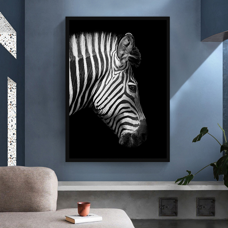 Elephant Zebra Lion Giraffe Rhino Black White Animal Canvas Painting Art Print Poster Picture Wall Nordic Decoration