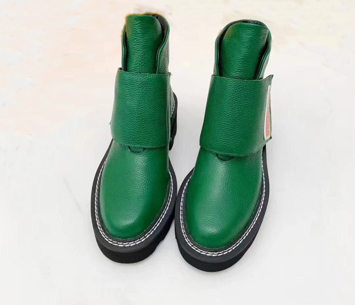 Leather thick bottom high quality women's Velcro real boots belt buckle ankle boo ts factory direct sales women thi ck heel round head size 35-42, Green
Leather thick bottom high quality women's Velcro real boots belt buckle ankle boo ts factory direct sales women thi ck heel round head size 35-42, Green