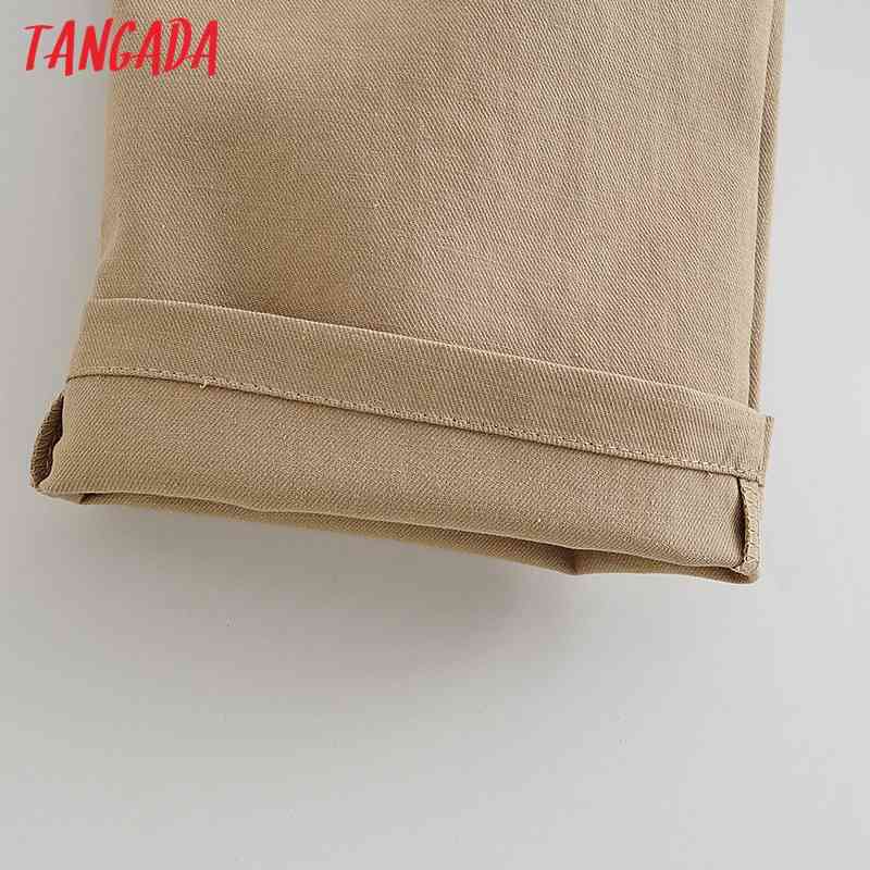 Fashion Women Cotton Linen Crop Trousers Strethy Waist Pockets Female Pants AI30 210416