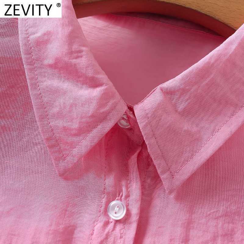 ZEVITY Women Fashion Solid Color Hem Bow Tied Casual Smock Blouse Female Puff Sleeve Pocket Shirt Roupas Chic Blusas Tops LS9162 210603