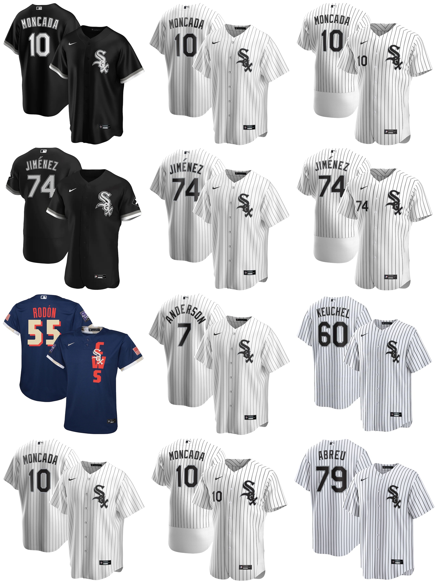 Chicago White Sox Baseball Jerseys Eloy Jimenez Jersey Tim Anderson Yoan Moncada Luis Robert Jose Abreu Lance Lynn Carlos Rodon Dallas Keuch, Blue;black 
Chicago White Sox Baseball Jerseys Eloy Jimenez Jersey Tim Anderson Yoan Moncada Luis Robert Jose Abreu Lance Lynn Carlos Rodon Dallas Keuch, Blue;black