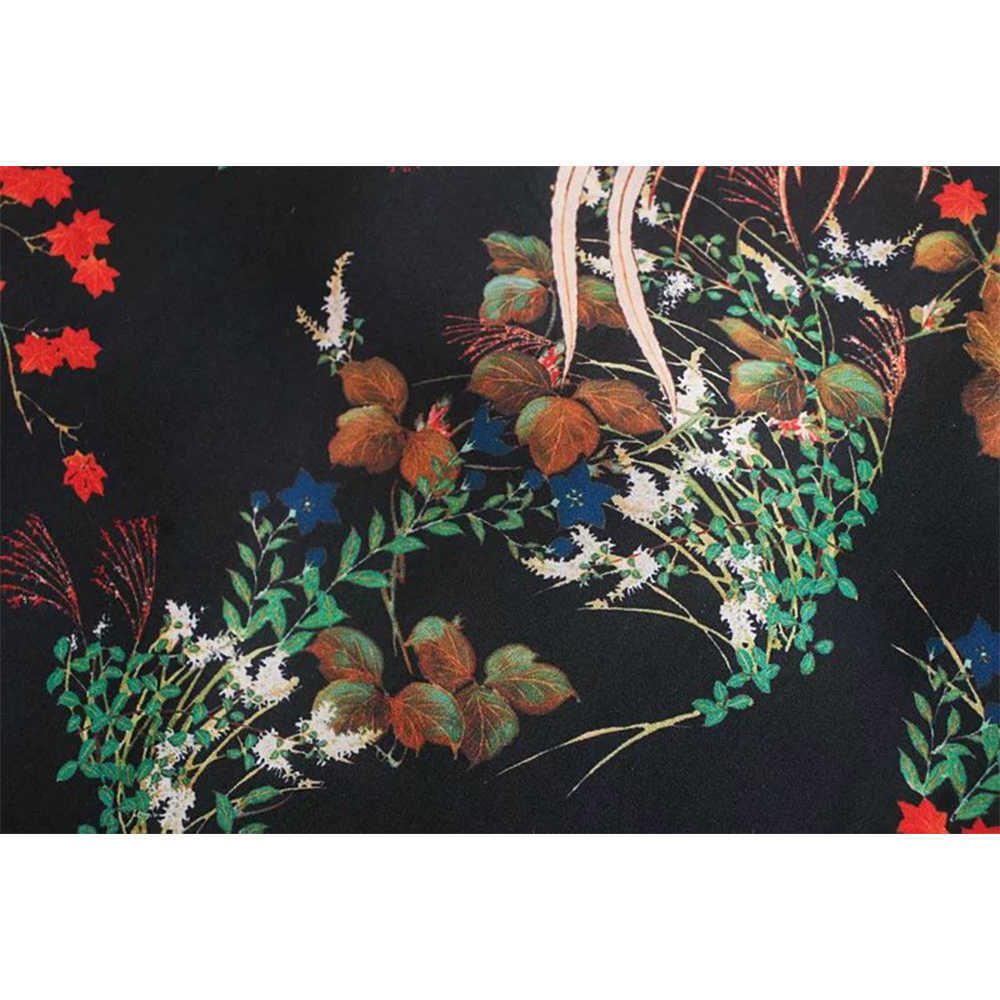 Women Chinese-style Printed Dress V-neck Long Sleeves Short Dress Vintage Elegant Chic Lady Fashion Woman Dresses 210709