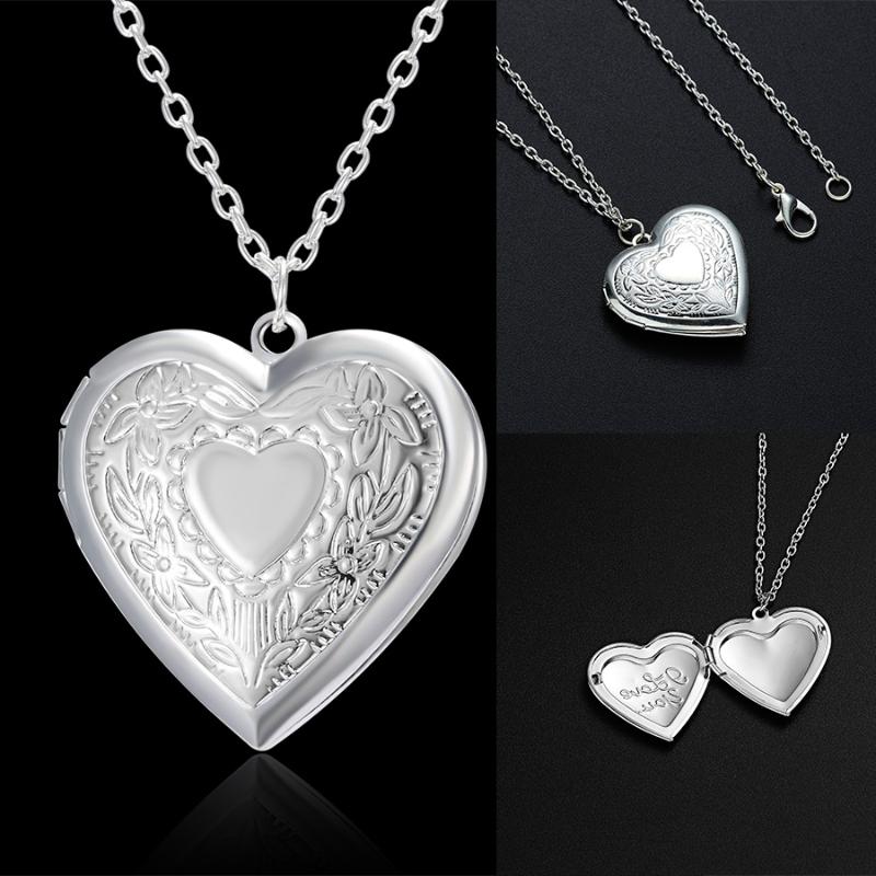 Pendant Necklaces Unique Carved Design Heart-shaped Po Frame Necklace Charm Openable Locket Women Men Memorial Jewelry
Pendant Necklaces Unique Carved Design Heart-shaped Po Frame Necklace Charm Openable Locket Women Men Memorial Jewelry