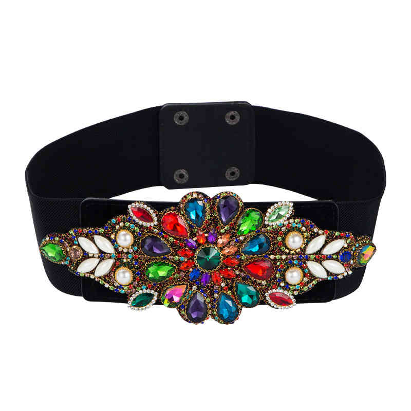 Trendy Luxury Bling Decorative Elastic WaistBelt Colorful Waist Belt Rhintone Wide Belt For Women Drs, Black
Trendy Luxury Bling Decorative Elastic WaistBelt Colorful Waist Belt Rhintone Wide Belt For Women Drs, Black