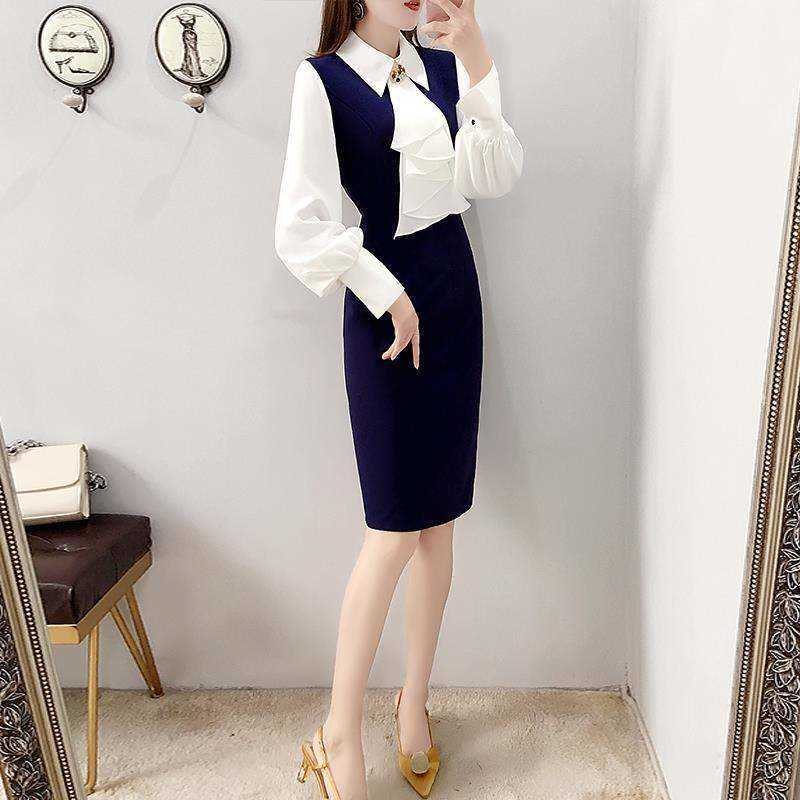 autumn French slim dress female and winter temperament pack hip Office Lady Knee-Length 210603, Blue
autumn French slim dress female and winter temperament pack hip Office Lady Knee-Length 210603, Blue