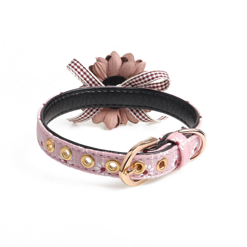1Pc PU Leather Pet Neck Strap Adjustable Flower Shape Dog Collar Pet Products Small Dog Leads Cat Bow tie