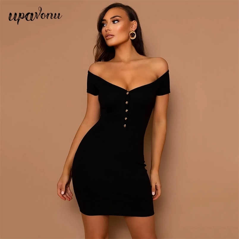 Free Summer Women's Bandage Dress Sexy V-neck Short Sleeve Single Breasted Bodycon Mini Club Party Vestidos 210524