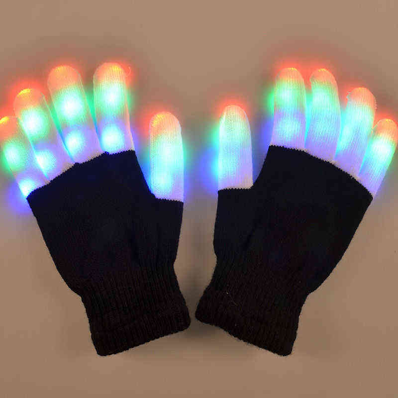 LED Rave Flashing Gloves Glow 7 Mode Light Up Finger Tip Lighting Pair Black NEW Y220105
LED Rave Flashing Gloves Glow 7 Mode Light Up Finger Tip Lighting Pair Black NEW Y220105