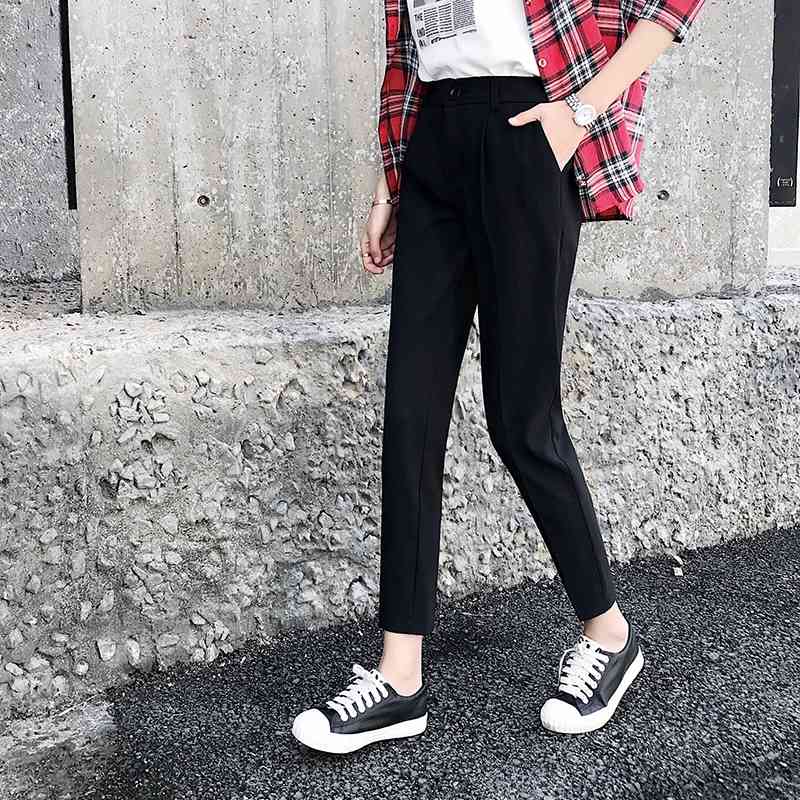 fashion Spring Autumn Women Pants Solid formal Harem Causal plus size Trousers women office Lady work pants 5093 50 210506