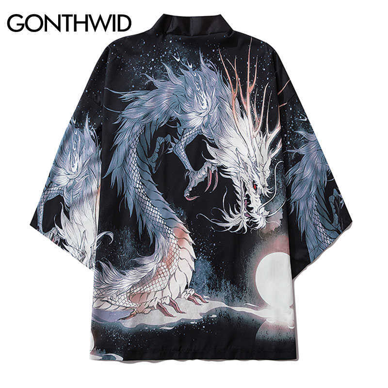 GONTHWID Chinese Dragon Print Japanese Kimono Cardigan Shirts Jackets Streetwear Men Harajuku Hip Hop Casual Coats Tops Outwear X0621, Black
GONTHWID Chinese Dragon Print Japanese Kimono Cardigan Shirts Jackets Streetwear Men Harajuku Hip Hop Casual Coats Tops Outwear X0621, Black