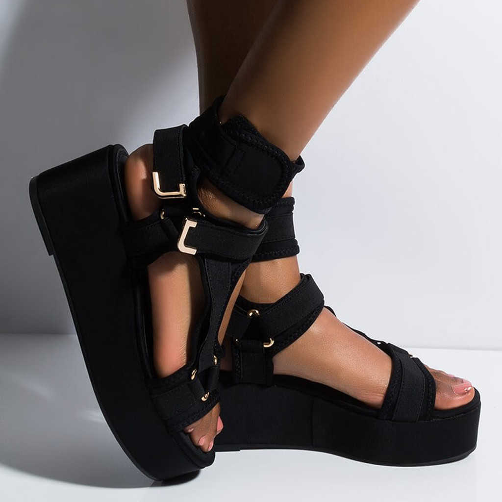 2021 New Women shoes Roman Sandals Shoes Platform Wedges Peep-toe Flat Woman Sandalias Mujer Y0721