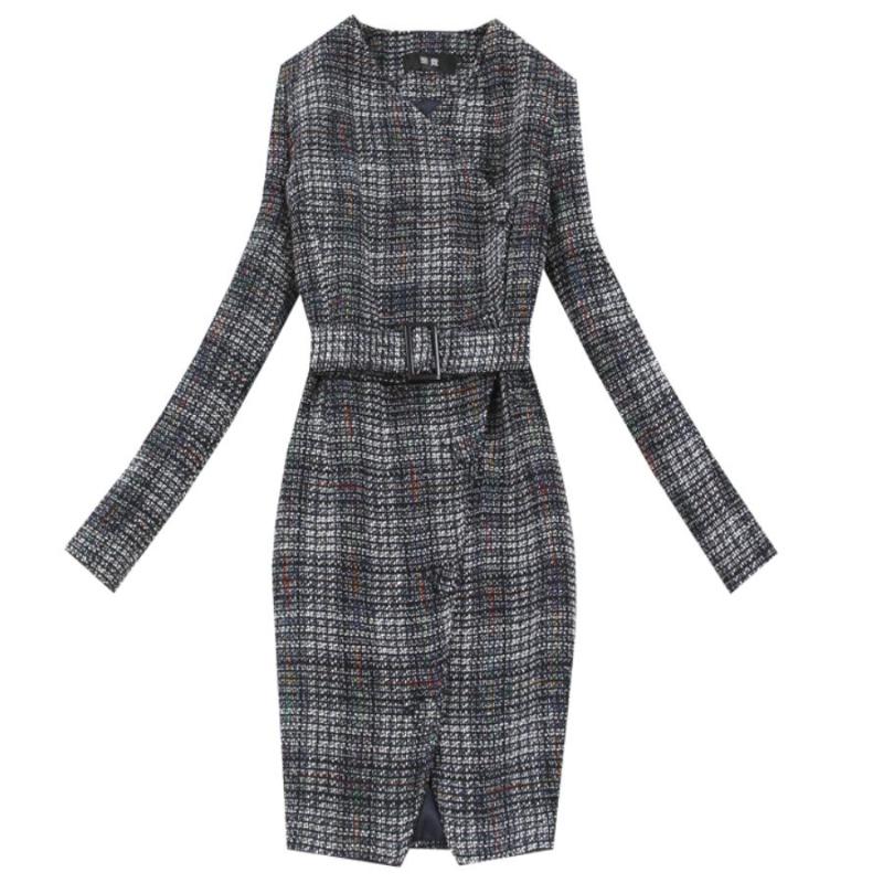 Casual Dresses Autumn Winter Fashion Woolen Dress Thick Long-sleeved Slim V-neck Belt Pencil Office Lady, Dark blue
Casual Dresses Autumn Winter Fashion Woolen Dress Thick Long-sleeved Slim V-neck Belt Pencil Office Lady, Dark blue