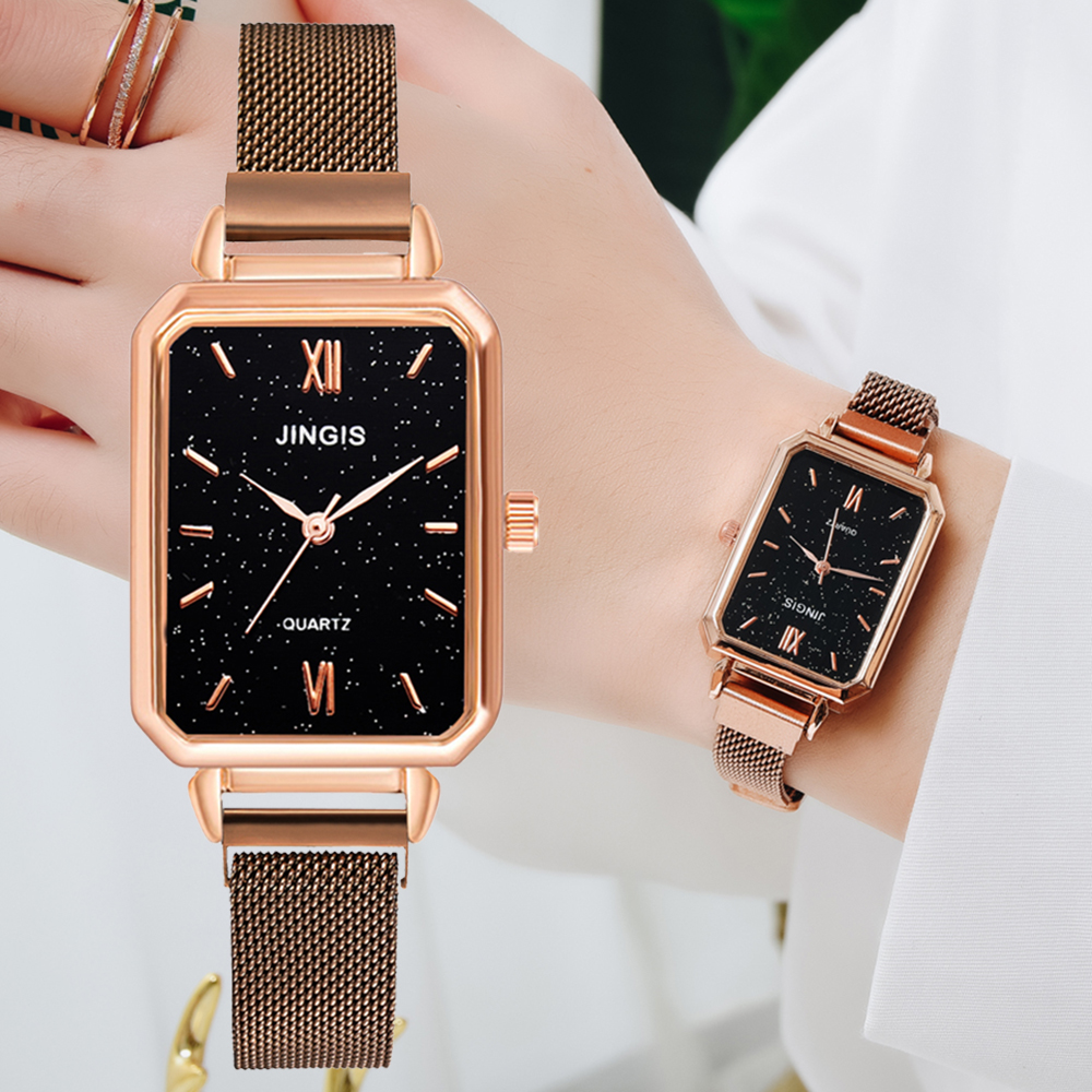 Watch For Women Magnetic Starry Sky Clock Luxury Women Watches Fashion Rectangular Dial Female Quartz Wristwatches Reloj Mujer, Slivery;brown
Watch For Women Magnetic Starry Sky Clock Luxury Women Watches Fashion Rectangular Dial Female Quartz Wristwatches Reloj Mujer, Slivery;brown