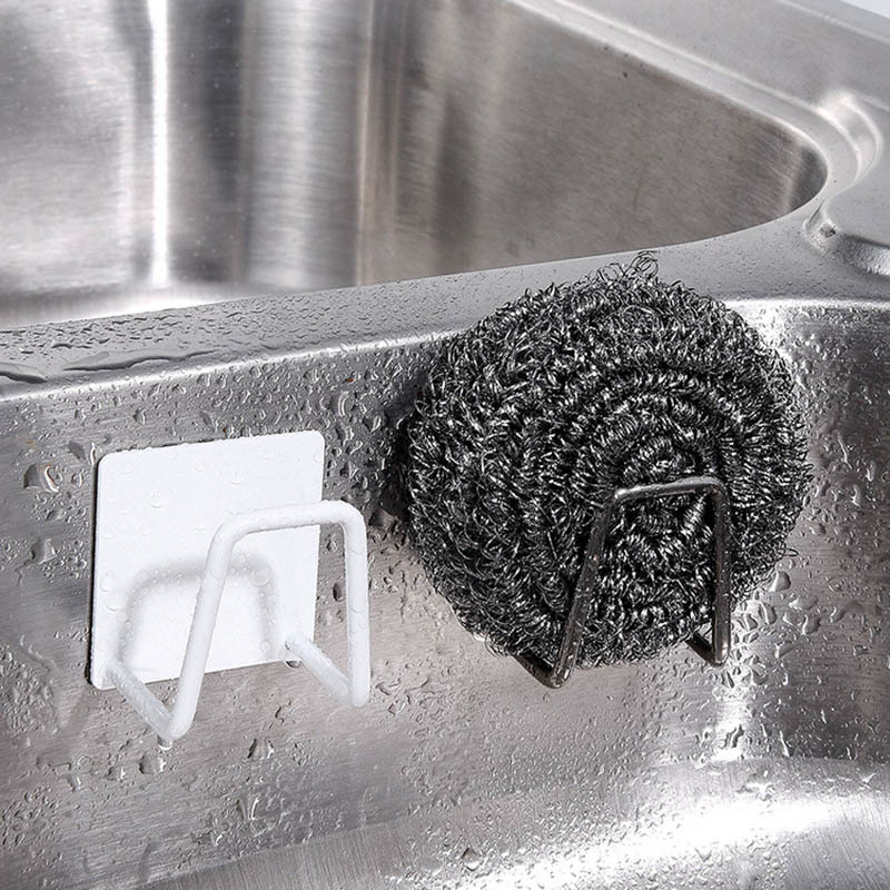 1Pcs Storage Organizer Self Adhesive Drain Drying Rack Sink Accessories Kitchen Supplies 304 Stainless Steel Sponges Holder