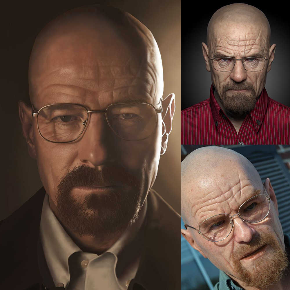 Latex Celebrity New Mask Movie Breaking Bad Professor Mr White Realistic Costume Halloween Cosplay Props4721645