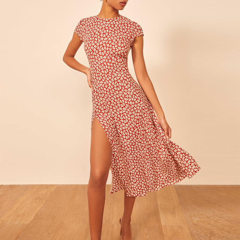 Woman Dress 2021 Short Sleeve Vintage Floral Print Dress Women Summer Cut Out Back Sexy Side Slit Elegant Midi Dress Vestidos, Red
Woman Dress 2021 Short Sleeve Vintage Floral Print Dress Women Summer Cut Out Back Sexy Side Slit Elegant Midi Dress Vestidos, Red