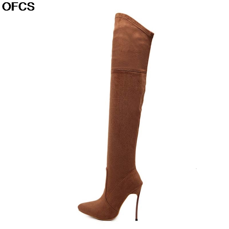 Boots Stretch Slim Thigh High Autumn Winter Women Fashion Over the Knee Heels Shoes Woman Sapatos CHU6, Apricot
Boots Stretch Slim Thigh High Autumn Winter Women Fashion Over the Knee Heels Shoes Woman Sapatos CHU6, Apricot