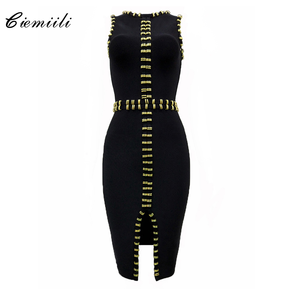 CIEMIILI 2021 New Women Sleeveless Bandage Dress Sexy Front Split Celebrity Party Elegant Knee Length Fashion Bodycon Midi Dress, Black
CIEMIILI 2021 New Women Sleeveless Bandage Dress Sexy Front Split Celebrity Party Elegant Knee Length Fashion Bodycon Midi Dress, Black