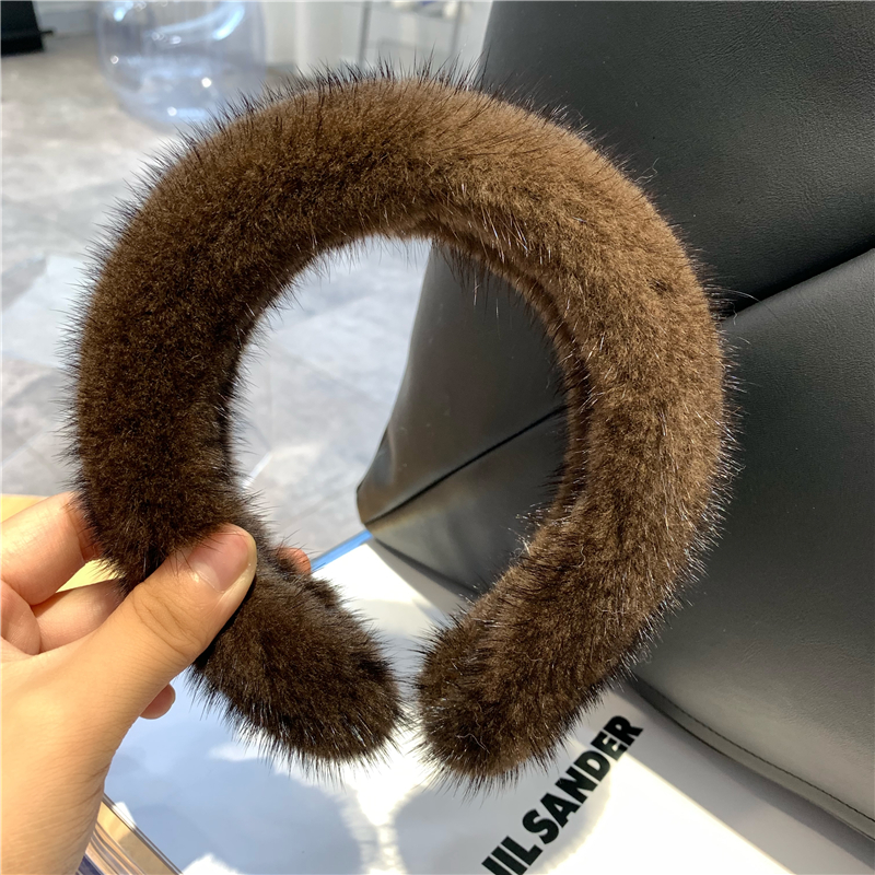 Cute Real Mink Fur Headband Womens Ladies Fashional Hair Band Hair hoop Decor Hair