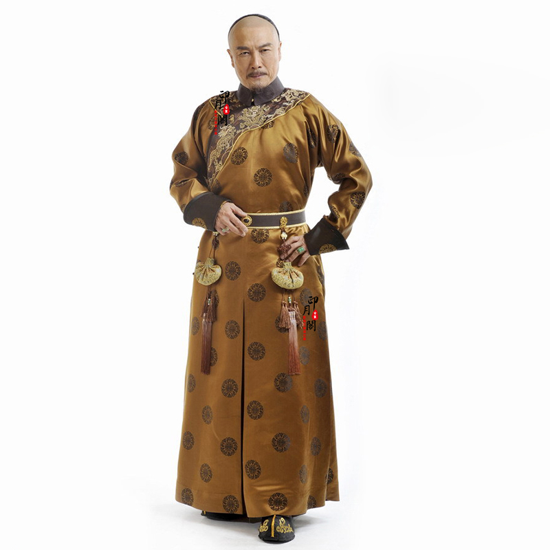 Ancient China Ethnic Clothing Qing Dynasty men Manchu clothes Kangxi Qianlong King's Dragon Robe Film TV Performance Emperor's Royal Costume