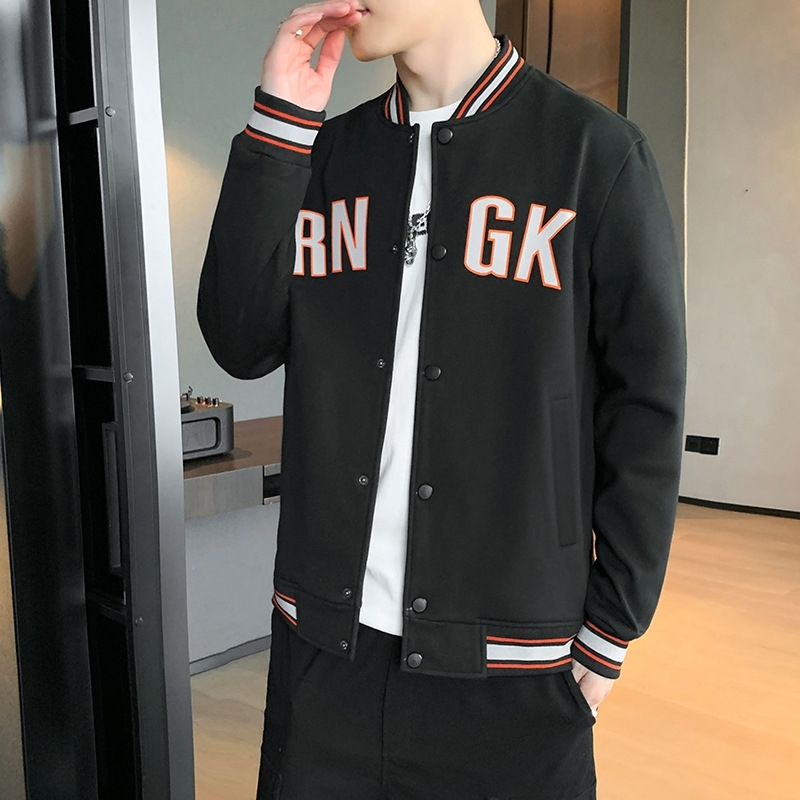 2021 coat autumn letter baseball suit new brand loose Korean fashion handsome men's clothes, Black
2021 coat autumn letter baseball suit new brand loose Korean fashion handsome men's clothes, Black