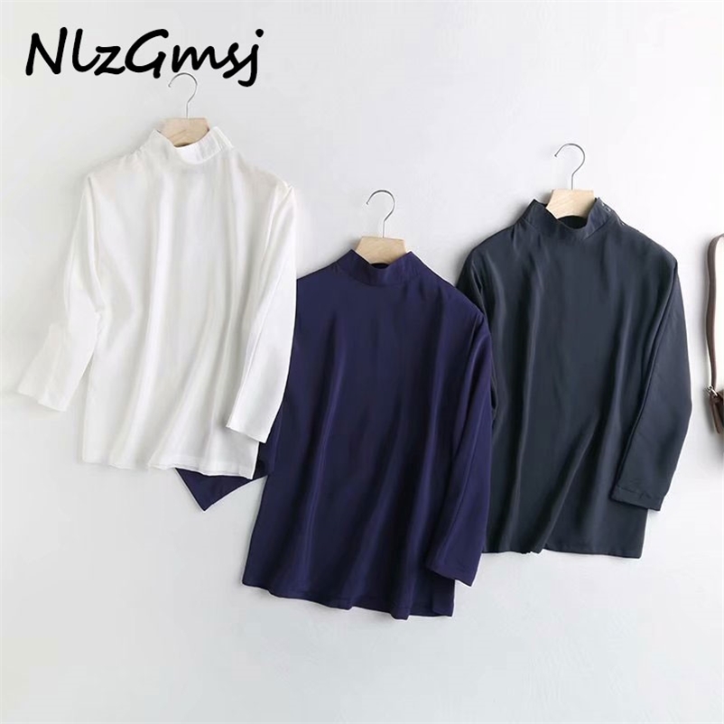 Nlzgmsj autumn za blouse women england high street vintage loose turtleneck Blouse Solid Elegant Tops Mujer 210628, As picture
Nlzgmsj autumn za blouse women england high street vintage loose turtleneck Blouse Solid Elegant Tops Mujer 210628, As picture
