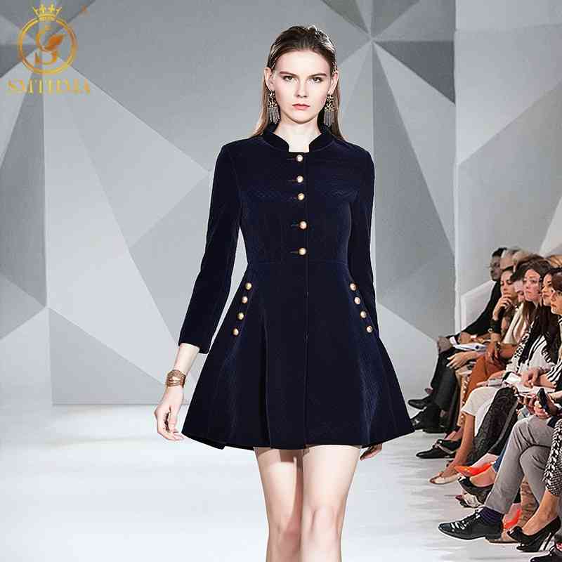 Autumn And Winter Blue Velvet Big Swing Dresses Long Sleeve Single Breasted Plus Size Vestido Da Festa 210520, Picture color
Autumn And Winter Blue Velvet Big Swing Dresses Long Sleeve Single Breasted Plus Size Vestido Da Festa 210520, Picture color