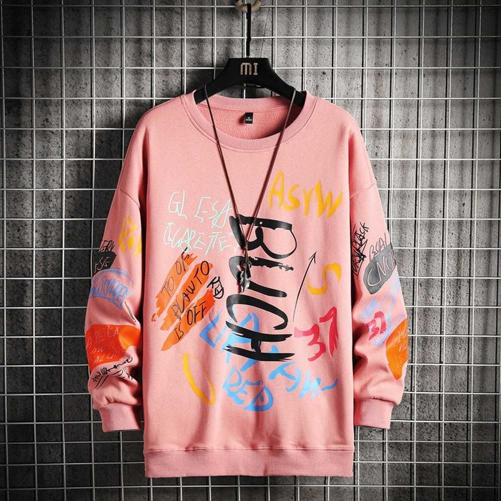 Harajuku Fashion Japanese Style Hoodie Men Printed O-neck Sweatshirt Spring And Autumn Men Long Sleeve Streetwear Hoodie 210730