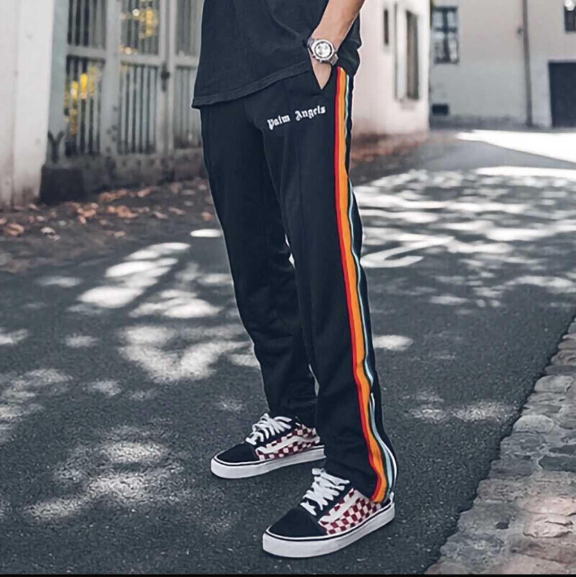 Angel Trendy plam pa/lm cotton side angles Rainbow Stripes sports casual pants D4X4, Black
Angel Trendy plam pa/lm cotton side angles Rainbow Stripes sports casual pants D4X4, Black