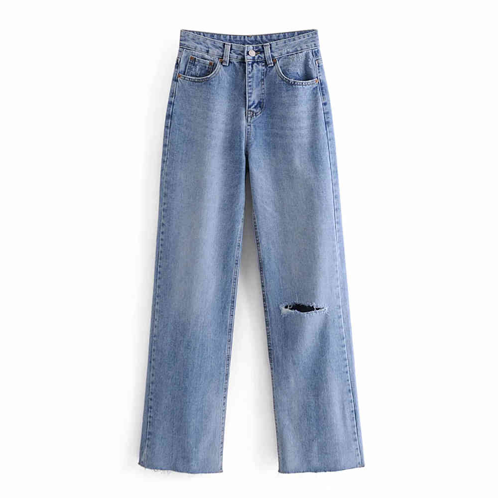 BBWM Women' Jeans High Waist Hole Denim Straight-leg Pants Spring Autumn Retro Washed Elastic Trousers 210520, Denim blue
BBWM Women' Jeans High Waist Hole Denim Straight-leg Pants Spring Autumn Retro Washed Elastic Trousers 210520, Denim blue