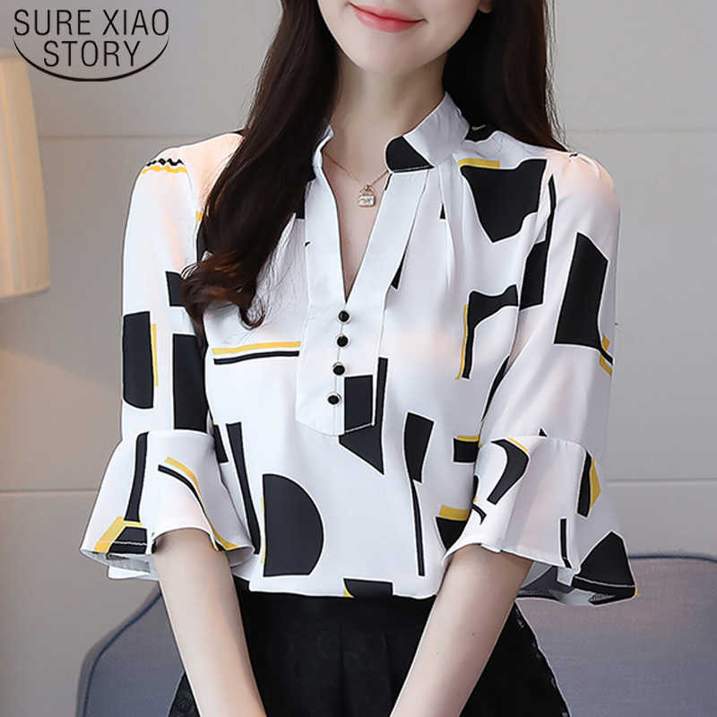 Chiffon Fashion Women Blouses Half Printed Sleeved Blouses Women Clothing Plus Size Shirts Women Tops 113 30 210527, White
Chiffon Fashion Women Blouses Half Printed Sleeved Blouses Women Clothing Plus Size Shirts Women Tops 113 30 210527, White
