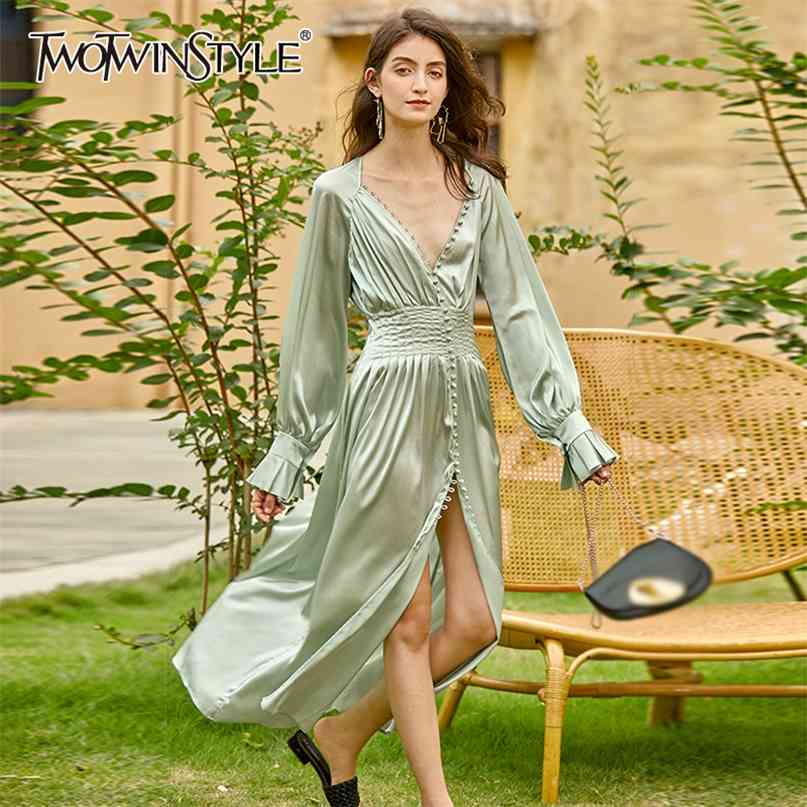 Vintage Tunic Dress For Women V Neck Long Sleeve High Waist Midi Elegant Dresses Female Fall Fashion 210520, Green
Vintage Tunic Dress For Women V Neck Long Sleeve High Waist Midi Elegant Dresses Female Fall Fashion 210520, Green
