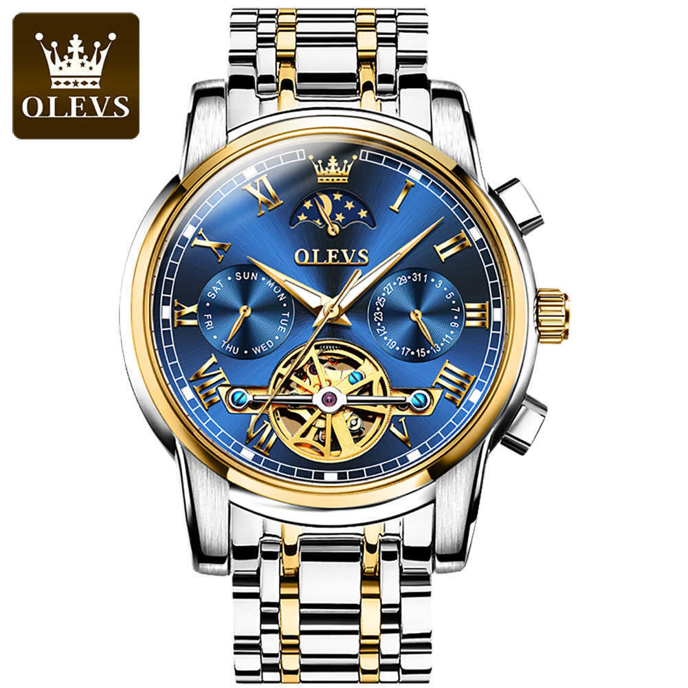 Men Hand Watch Automatic Mechanical Montre Homme Fashion Business Relogio Masculino Wrist, Black dial gold sliver steel
Men Hand Watch Automatic Mechanical Montre Homme Fashion Business Relogio Masculino Wrist, Black dial gold sliver steel