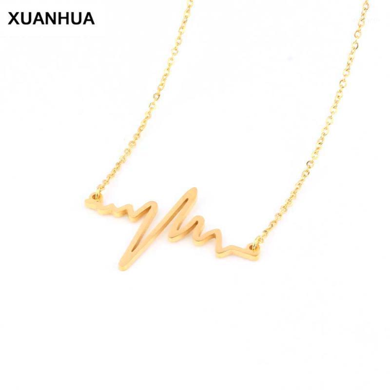 Wholesale Simple Stainless Steel ECG Wave Heart Necklace Jewelry Accessories Collares Jewellery Valentines Day Gift Chains
Wholesale Simple Stainless Steel ECG Wave Heart Necklace Jewelry Accessories Collares Jewellery Valentines Day Gift Chains
