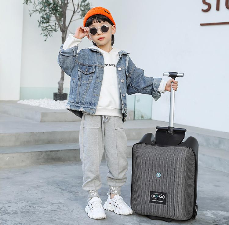 20" Inch Kids Aluminum Carry On Luggage Valise Enfant Trolley Sit Scooter Travel Suitcase Separable Koffer Maleta Cabina Suitcases