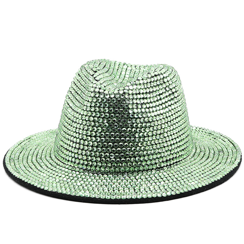 Luxury Diamond Bucket Hat Woman Man Rhinestone Fedora Hats for Women Men Sunhat Sunhats Girl Party Night Performance Cap Bling Fis