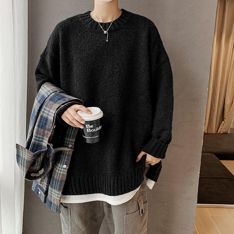 Men's Sweaters Black Sweater Men Korean Fashion Oversized Pure Color Loose Fit Knitted Streetwear Trends Clothes, Blue
Men's Sweaters Black Sweater Men Korean Fashion Oversized Pure Color Loose Fit Knitted Streetwear Trends Clothes, Blue