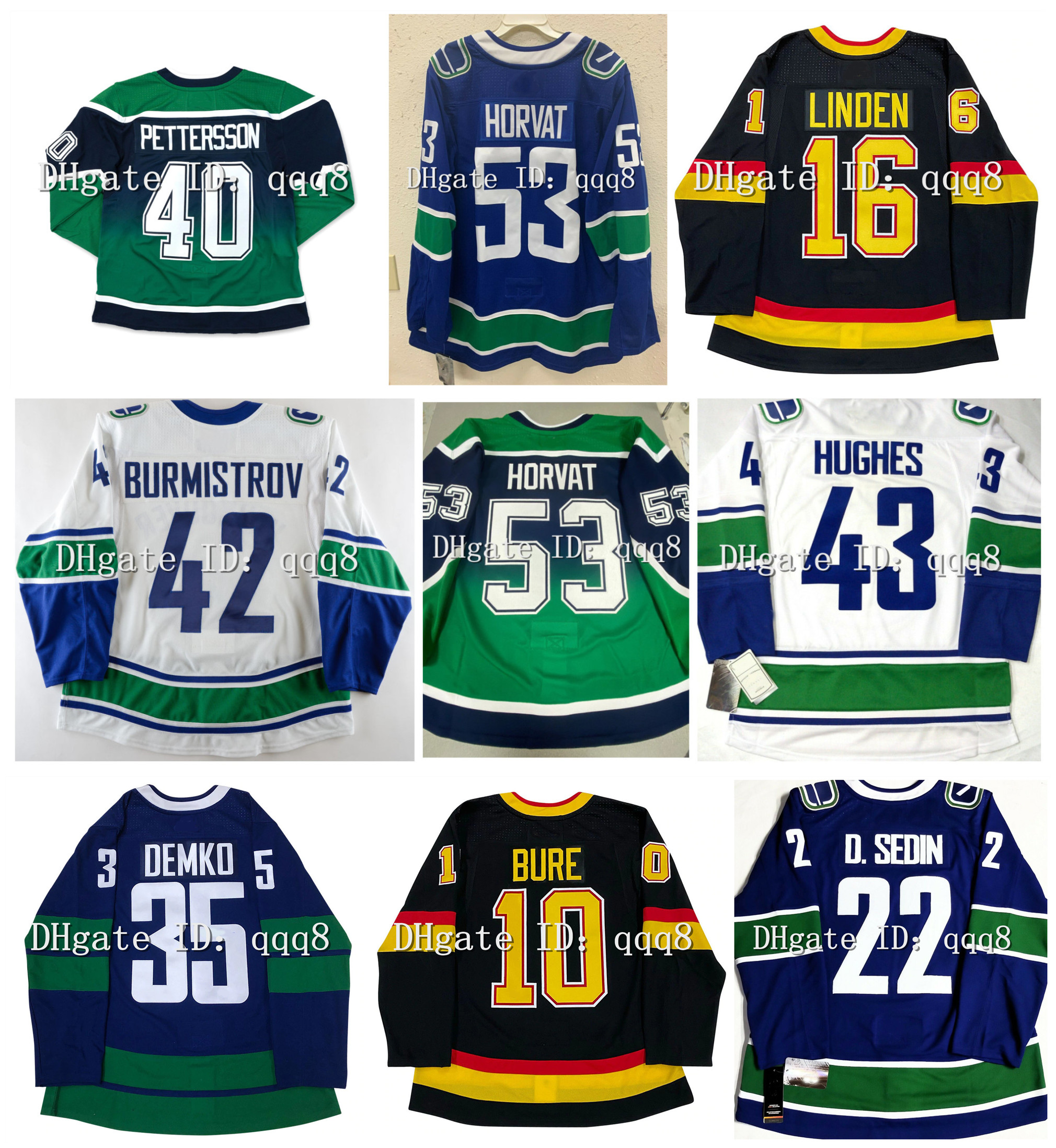 Bo Horvat Hockey Jersey Canucks Brock Boeser Ekman-Larsson Quinn Hughes Elias Pettersson JT Miller Conor Garland Tanner Pearson Thatcher Demko Tyler Myers Bure, Men
Bo Horvat Hockey Jersey Canucks Brock Boeser Ekman-Larsson Quinn Hughes Elias Pettersson JT Miller Conor Garland Tanner Pearson Thatcher Demko Tyler Myers Bure, Men