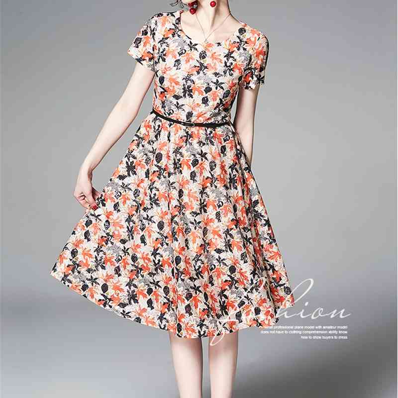 Summer Lace Dress Women Office Party Short Sleeve O-Neck Sexy Hollow Out Casual Ladies Vestidos Free Belt 210520
