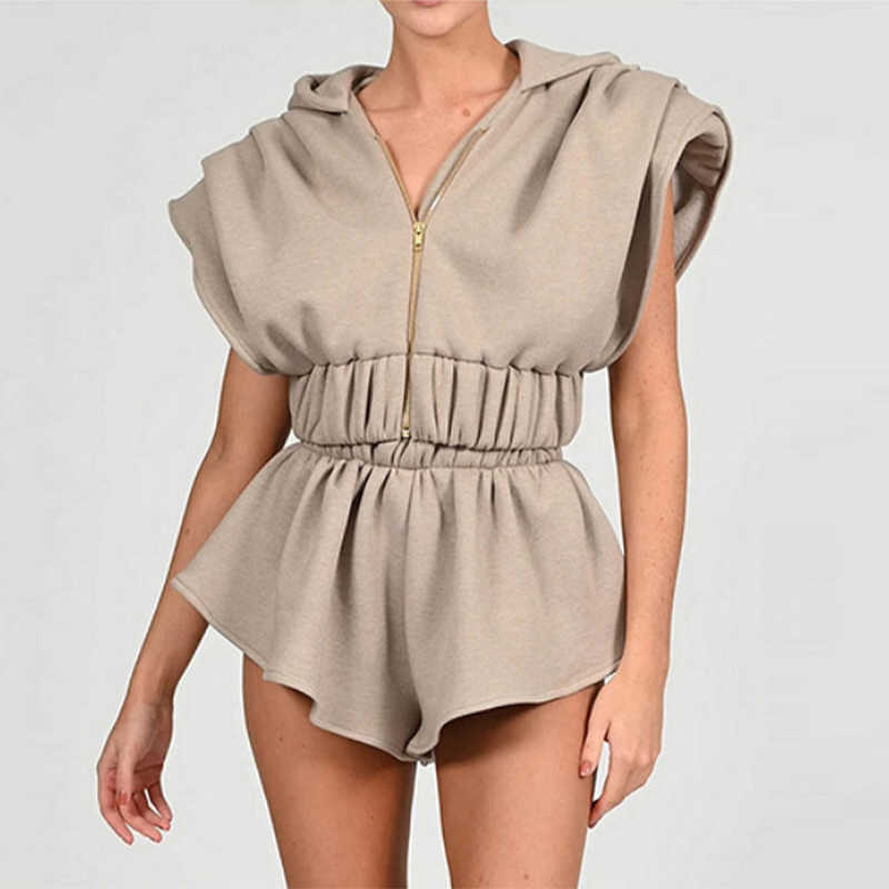 Summer Casual Shorts Suit Women Loose Bat Sleeve Shoulder Pad Hoodie Top Two Piece Set Streetwear Ladies Tracksuit Outfits 210709, Gray
Summer Casual Shorts Suit Women Loose Bat Sleeve Shoulder Pad Hoodie Top Two Piece Set Streetwear Ladies Tracksuit Outfits 210709, Gray
