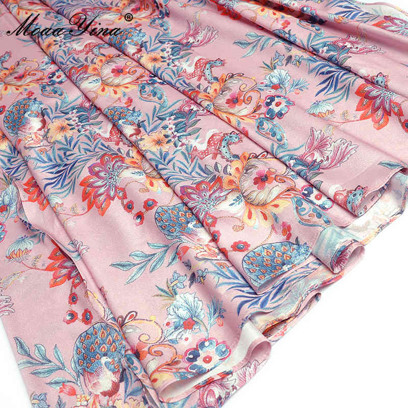 Fashion Runway Summer Vintage Dresses Women's Butterfly Sleeve Lace Patchwork Floral print Vacation Midi Dress 210524