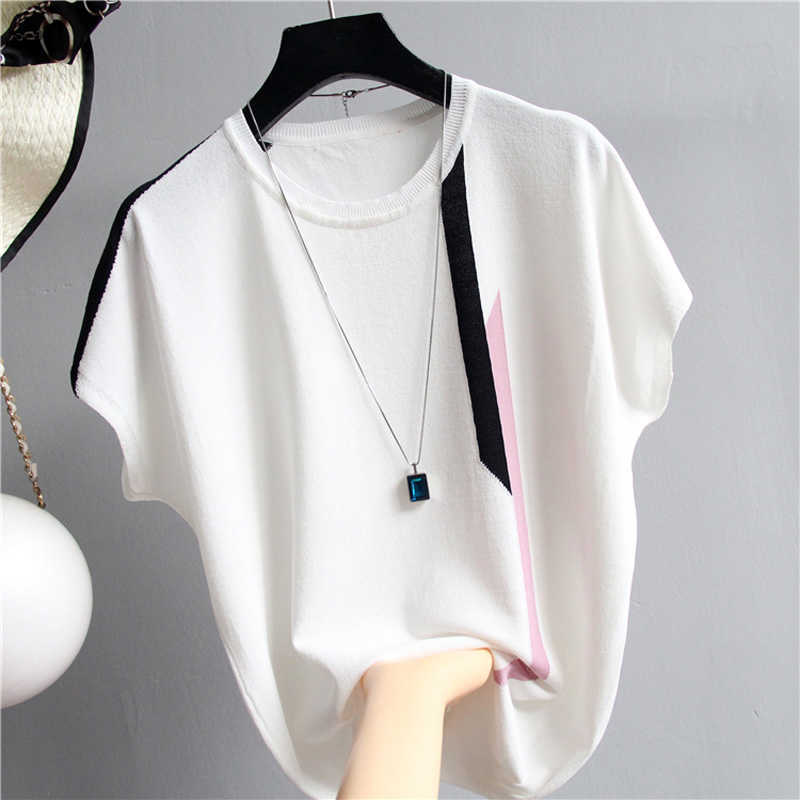summer female sweater Pure knit and pullover Round neck cashmere Short-sleeved striped 210604, White
summer female sweater Pure knit and pullover Round neck cashmere Short-sleeved striped 210604, White