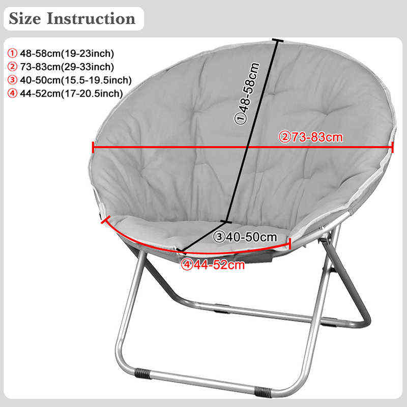 Jacquard Fabric Round Saucer Chair Cover 6 Colors Washable s Seat Moon Slipcovers Stretch Universal 211116