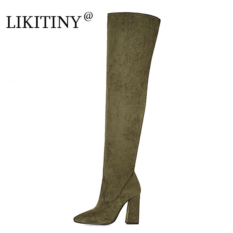 Boots LIKITINY 2021 Winter High Heels Chunky Pointed Toe Zipper Women's Shoes Sexy Serpentine Red Suede Over The Knee, Black
Boots LIKITINY 2021 Winter High Heels Chunky Pointed Toe Zipper Women's Shoes Sexy Serpentine Red Suede Over The Knee, Black