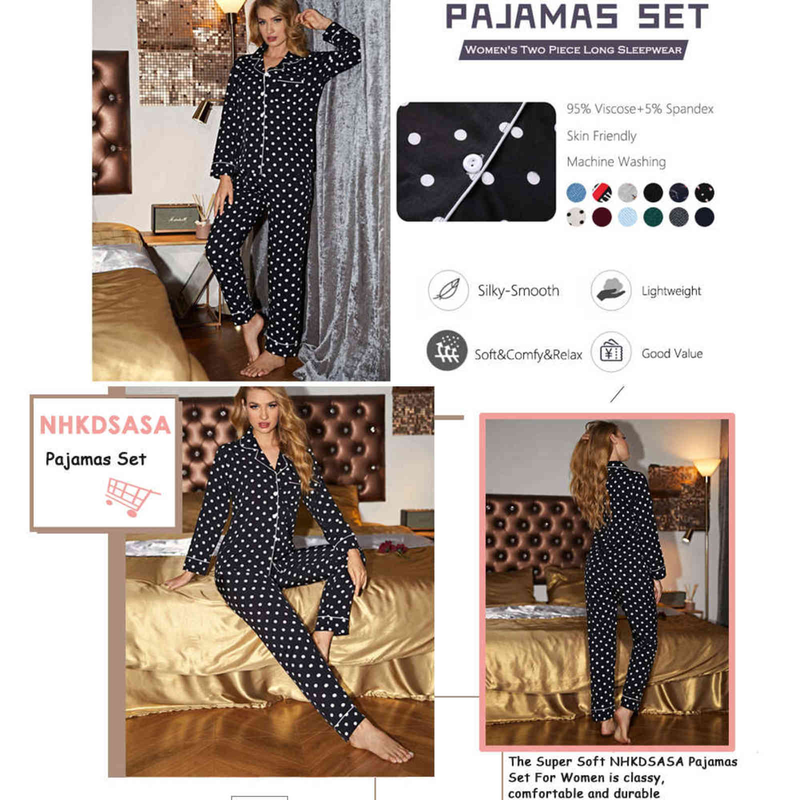 Women's Pajamas Set Soft Pyjamas Plus Size Women's Clothes Homewear Spring Sleepwear 2 Piece Set Sleeping Shirt Home Wear 211112wtt