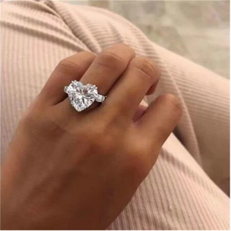 2021 Heart Cut 6ct Lab Diamond Jewelry set 925 Sterling Silver Party Wedding Rings Necklace For Women Bridal Moissanite Jewelry