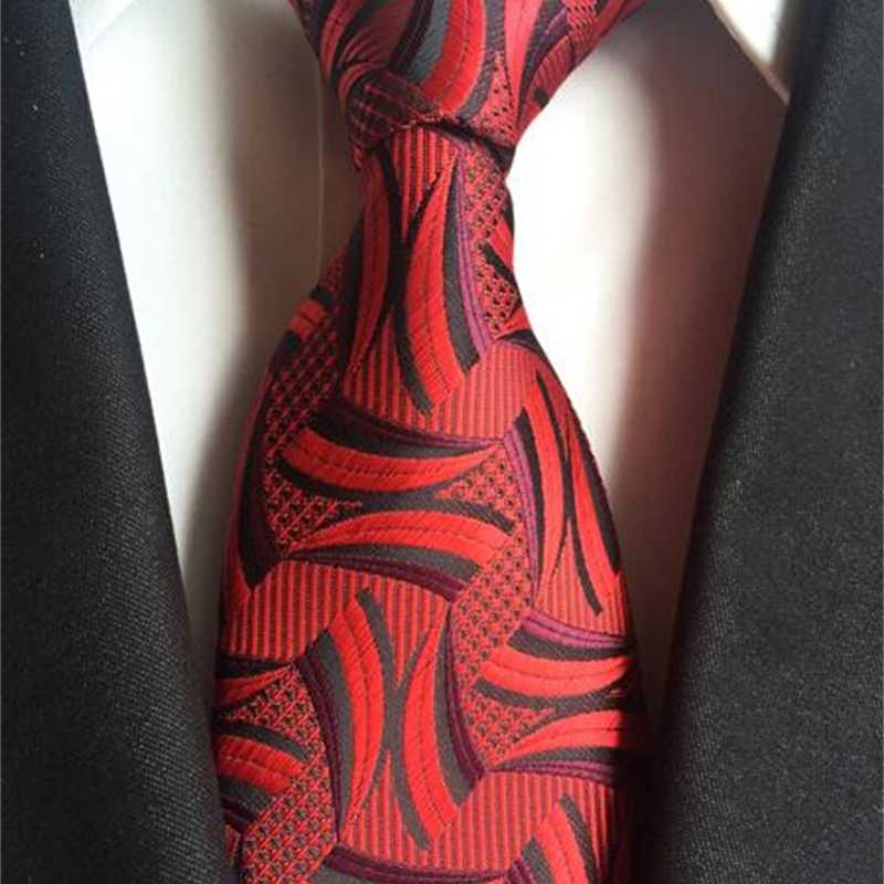 Ricnais Classic Silk Men Tie Plaid Neck Ties 8cm Green Blue for Formal Wear Business Suit Wedding Party Gravatas