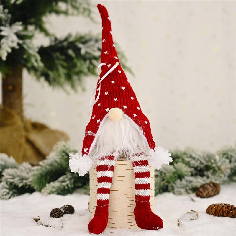 24 Hours Shipping!! ED Light Christmas Tree Wool Gnome Doll Pendants Ornaments Knitting Crafts Kids Gift Xmas Party Decorations gyq