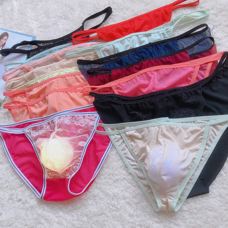 Underpants Sexy Bare Sleeping Lace Transparent Temptation Adult Plus Size Underwear Ice Silk Men's Briefs Men, Random color 
Underpants Sexy Bare Sleeping Lace Transparent Temptation Adult Plus Size Underwear Ice Silk Men's Briefs Men, Random color